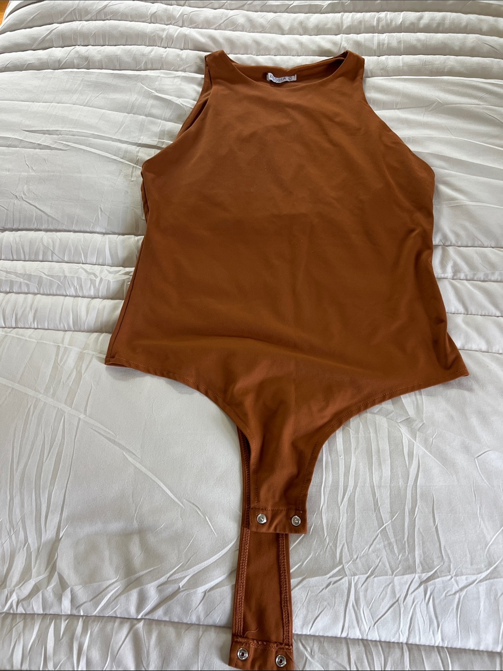 Rust Brown Snap-Close Tank Bodysuit